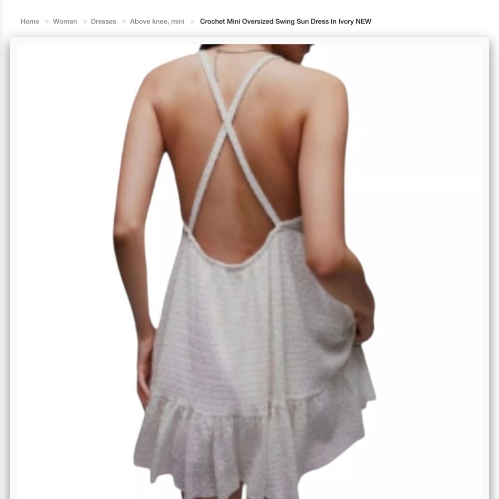 Topshop Textured Mini Dress Ivory Women’s Medium - Picture 2 of 10